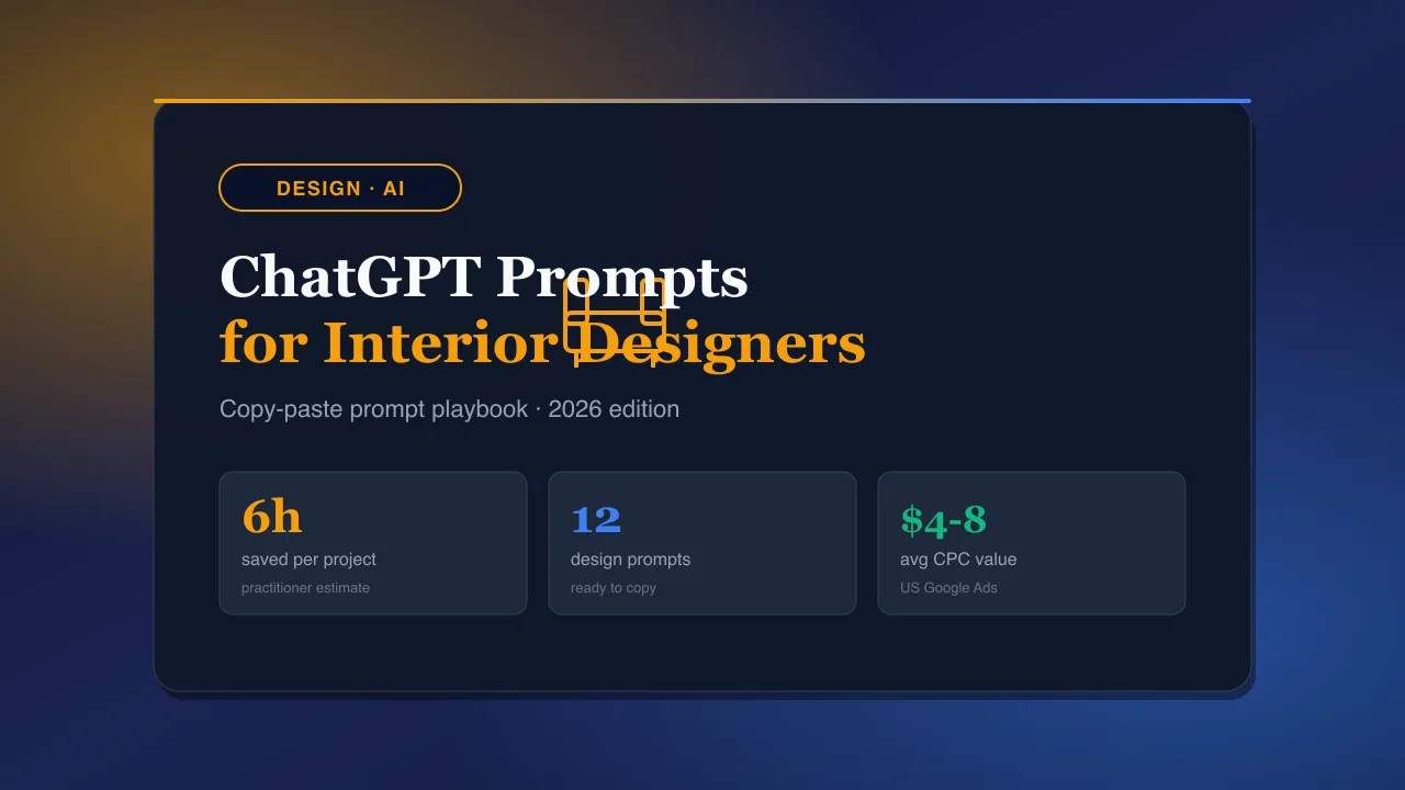 ChatGPT Prompts for Interior Designers 2026: 12 Copy-Paste Scripts