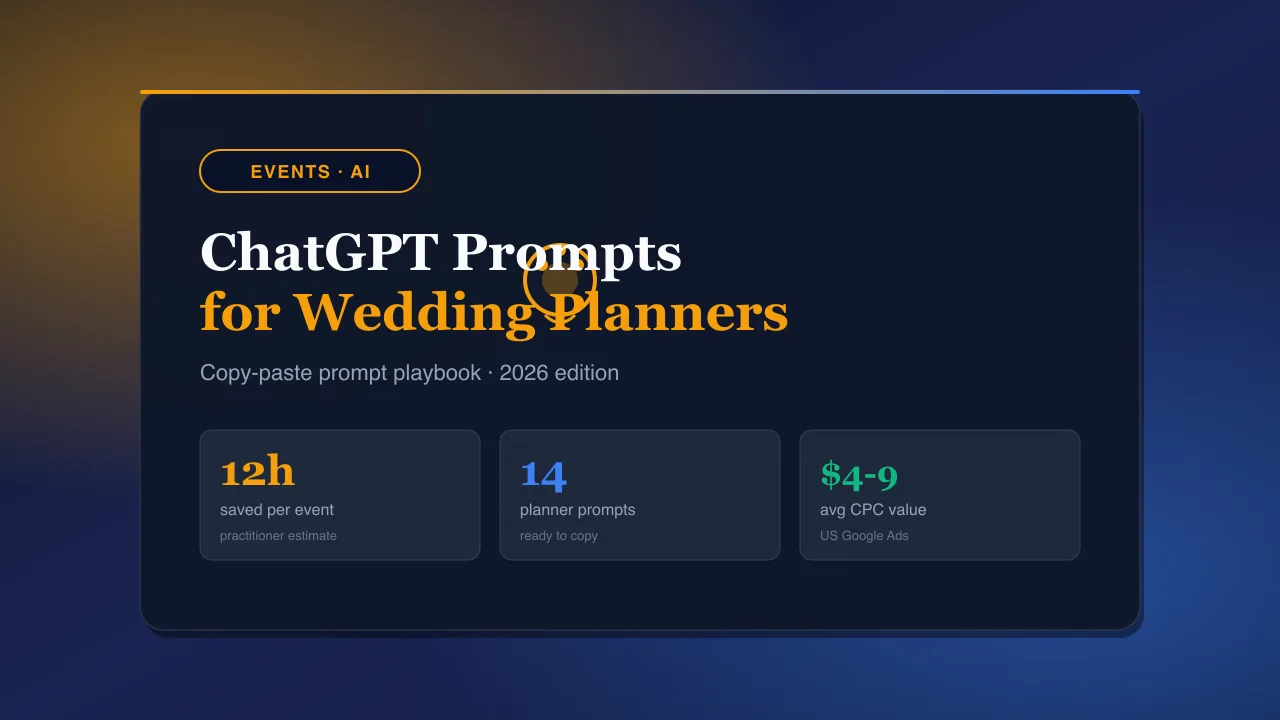 ChatGPT Prompts for Wedding Planners in 2026: 14 Copy-Paste Templates