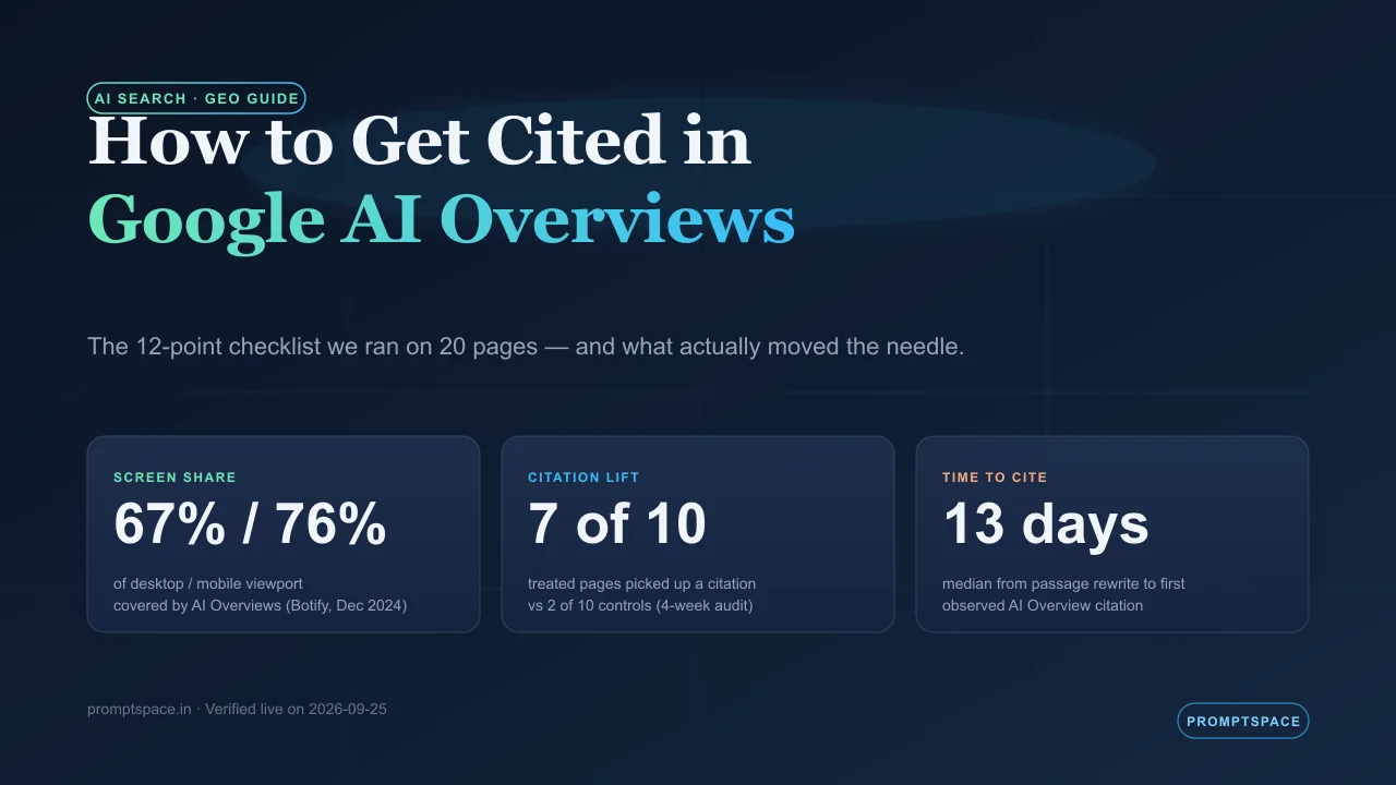 How to Get Your Website Cited in Google AI Overviews (2026 Guide)