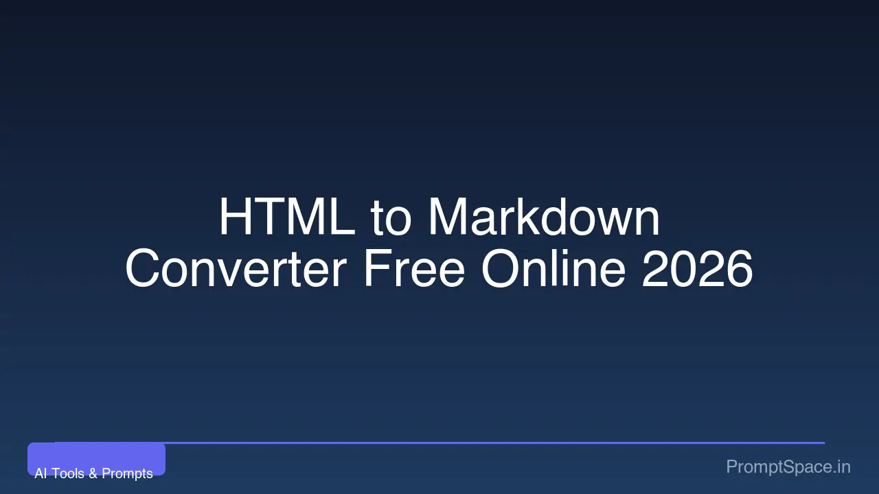 Conversor de HTML para Markdown — Ferramenta Online Gratuita, Sem Cadastro (2026)