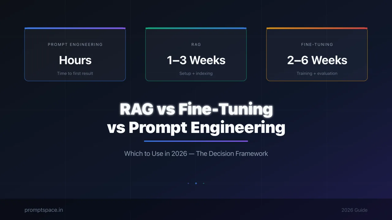 RAG vs Fine-Tuning vs Prompt Engineering: Which to Use in 2026