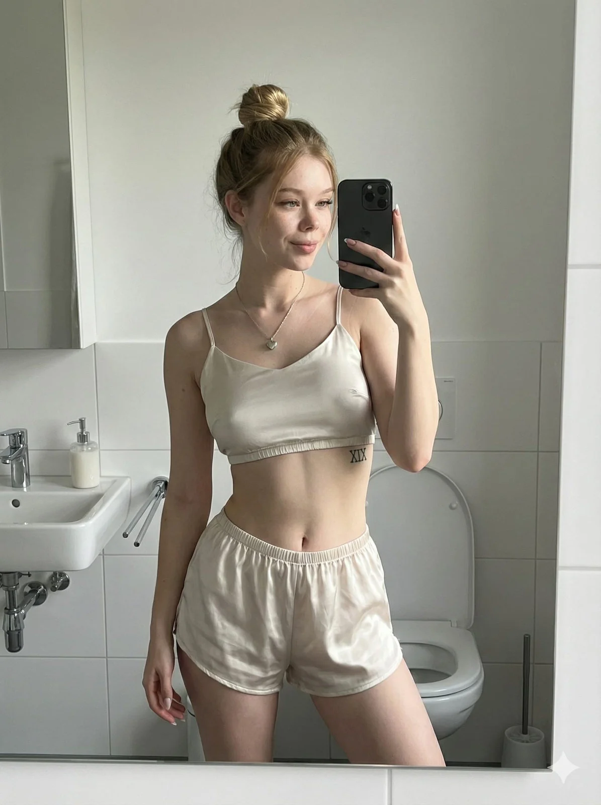 Mirror selfie scene