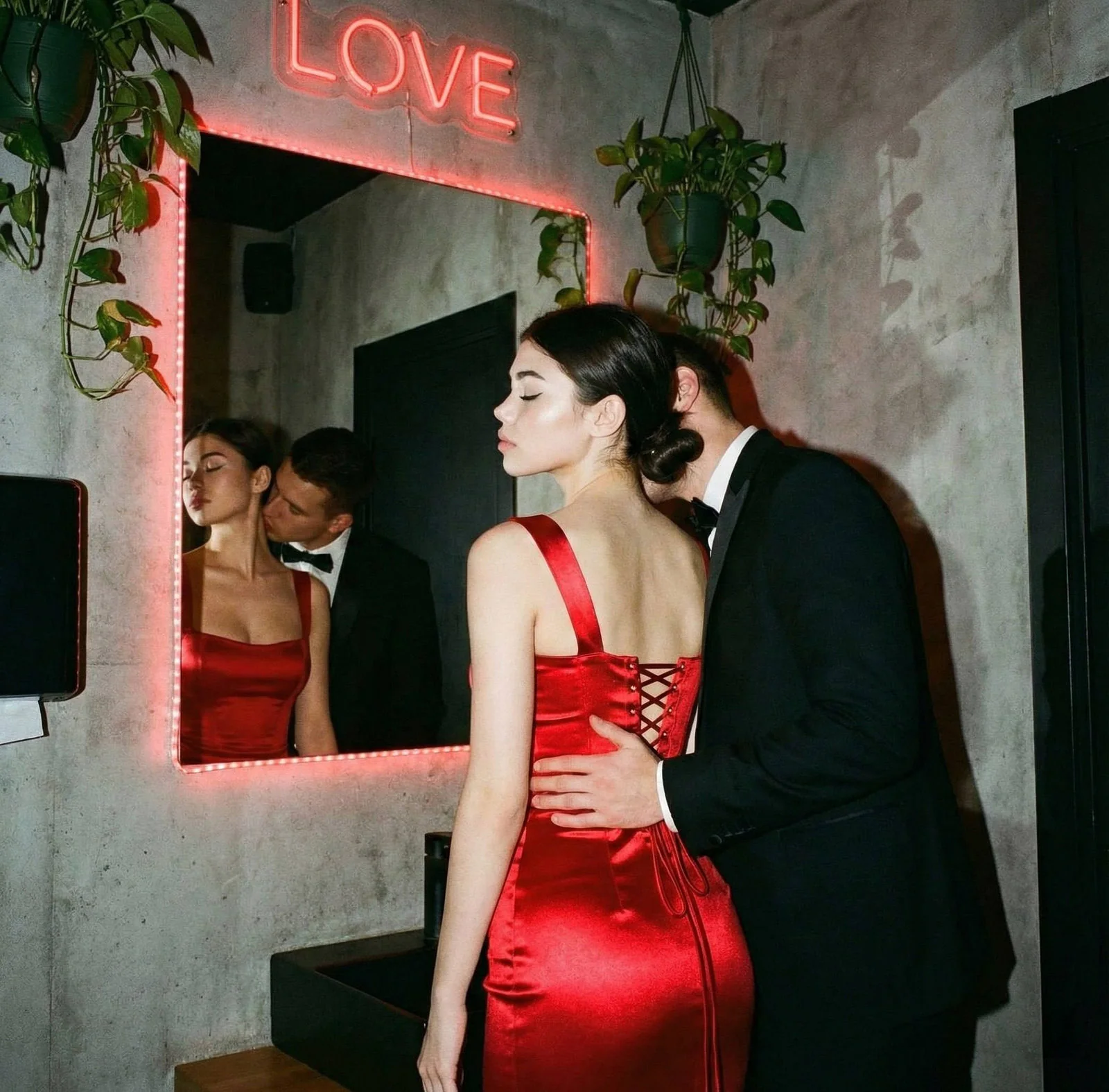 Crimson Neon Intimacy